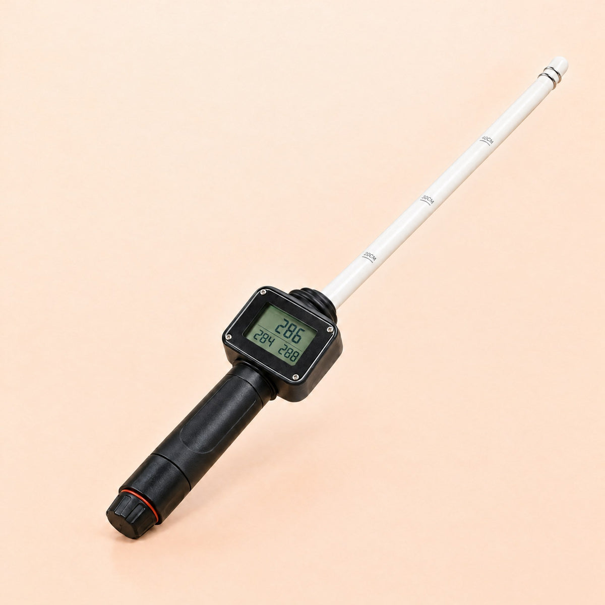 Kiba Season Goat heat detector with its white probe and display showing three readings