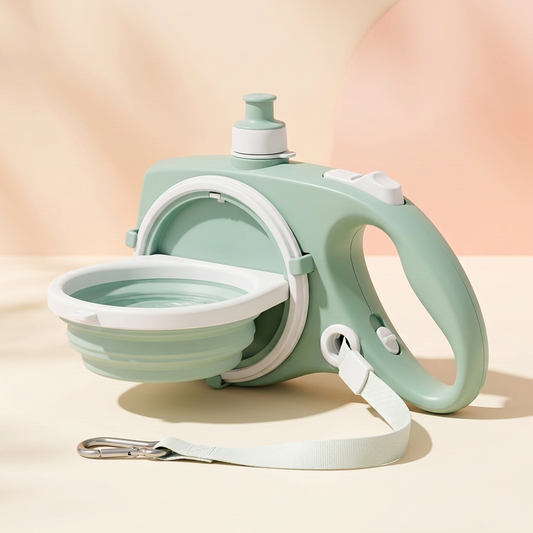 2-in-1 Retractable Dog Leash with Water Bottle