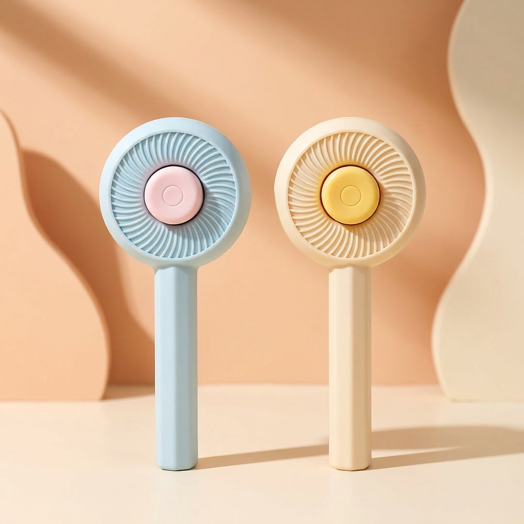 One-Press Self-Cleaning Grooming Comb