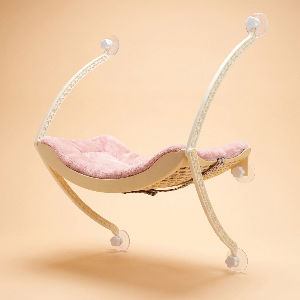 Sunlit Window Cat Hammock - Lotus Pink side view