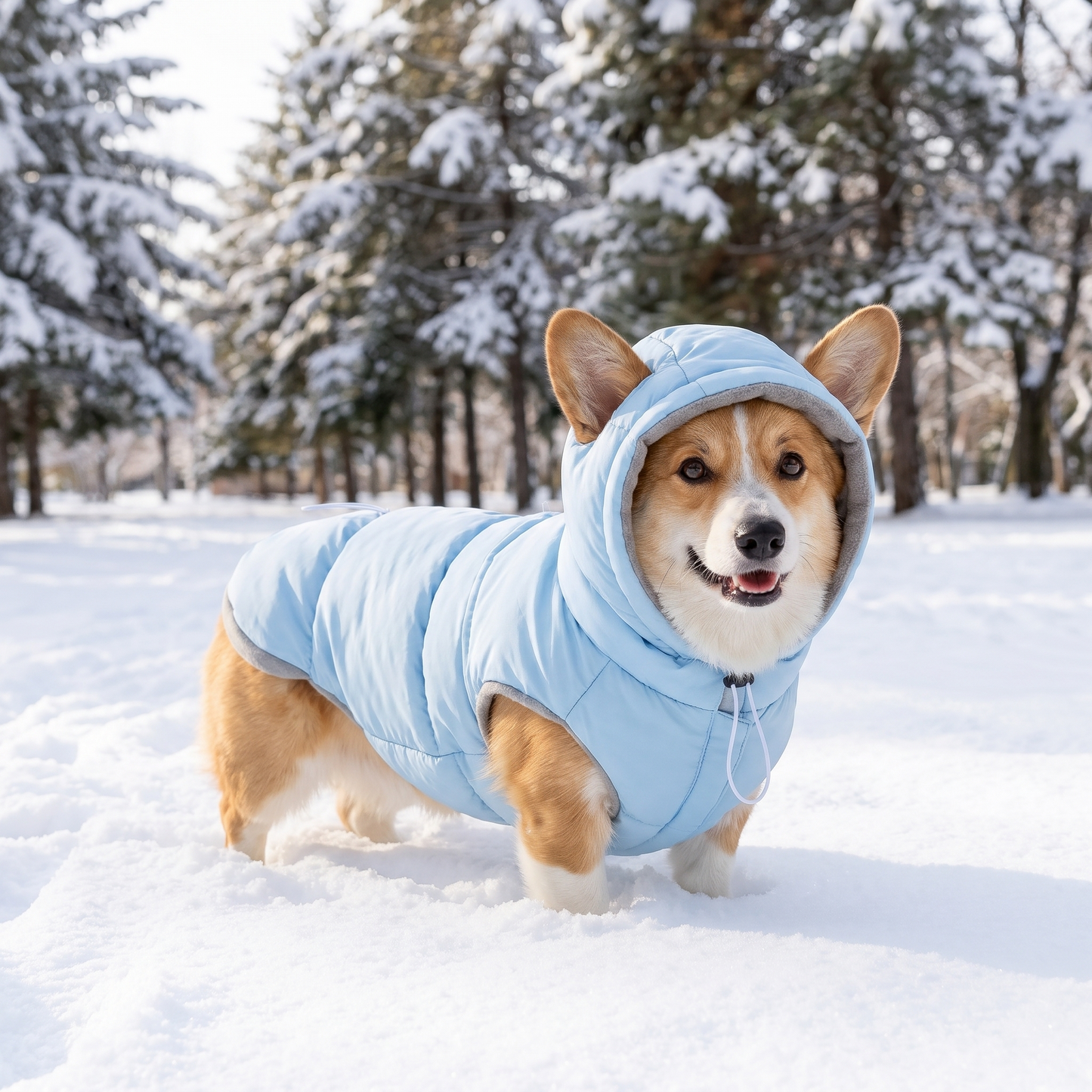 Sky Puffer Hooded Dog Coat