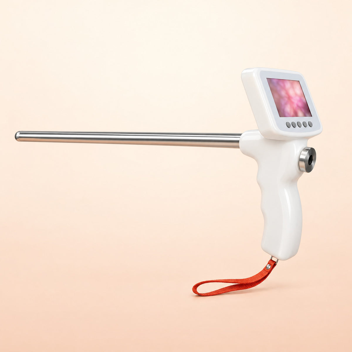 Kiba Scope Equine camera insemination gun with its long stainless steel probe and screen