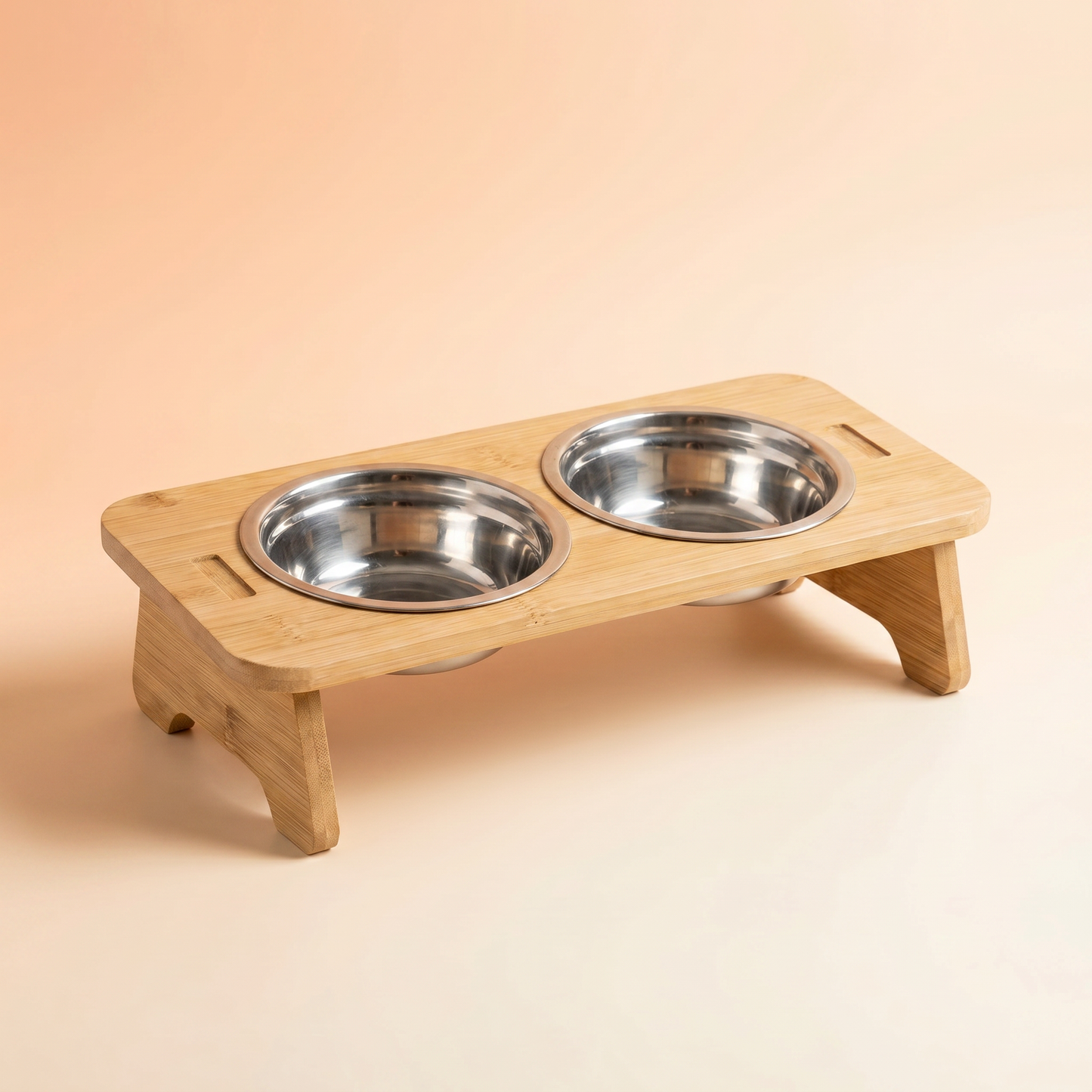 Elevated Bamboo Pet Bowl Stand
