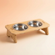 Elevated Bamboo Pet Bowl Stand