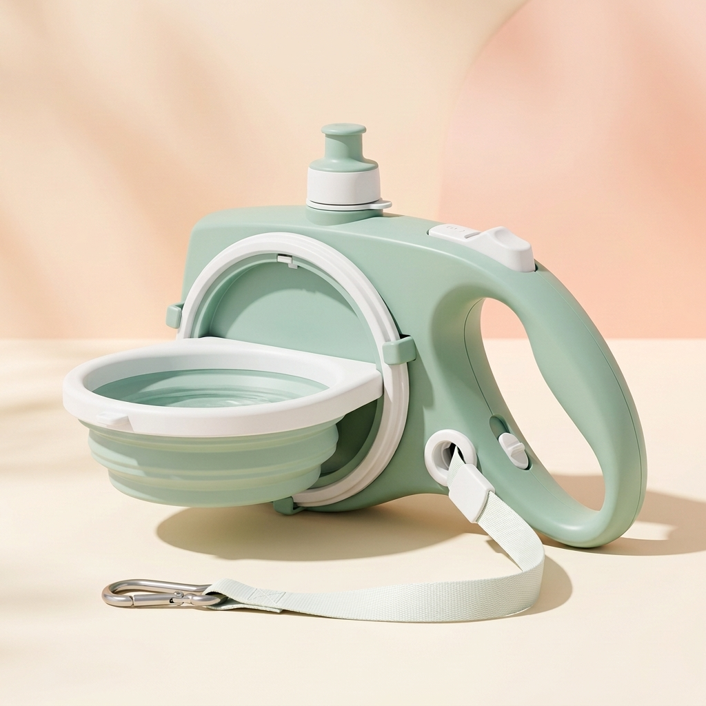 2-in-1 Retractable Dog Leash with Water Bottle