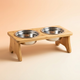 Elevated Bamboo Pet Bowl Stand