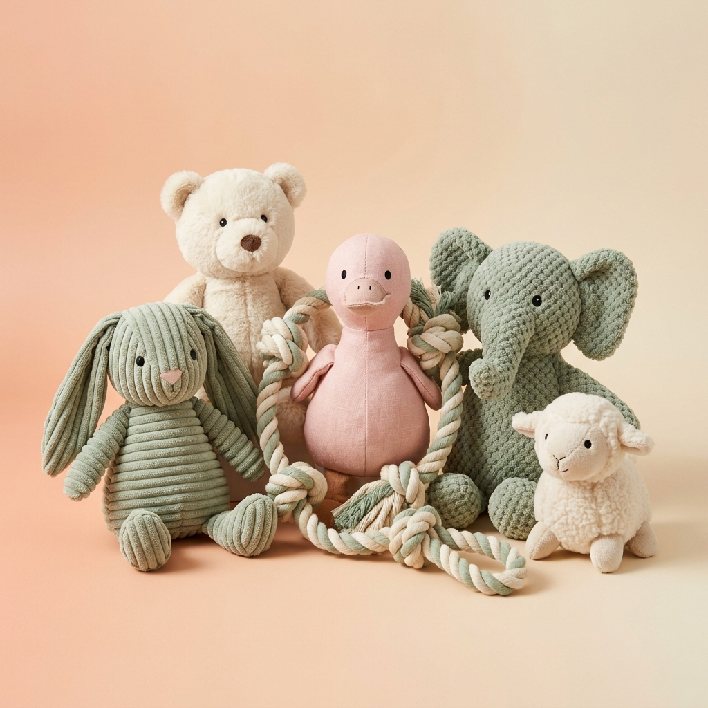 Plush & Rope Squeaky Toy Bundle