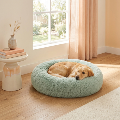 Calming Donut Pet Bed in use