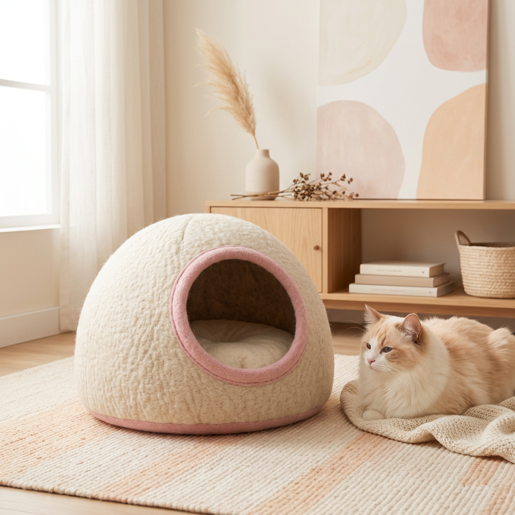 Cozy Cat Cave Hideaway Bed in use