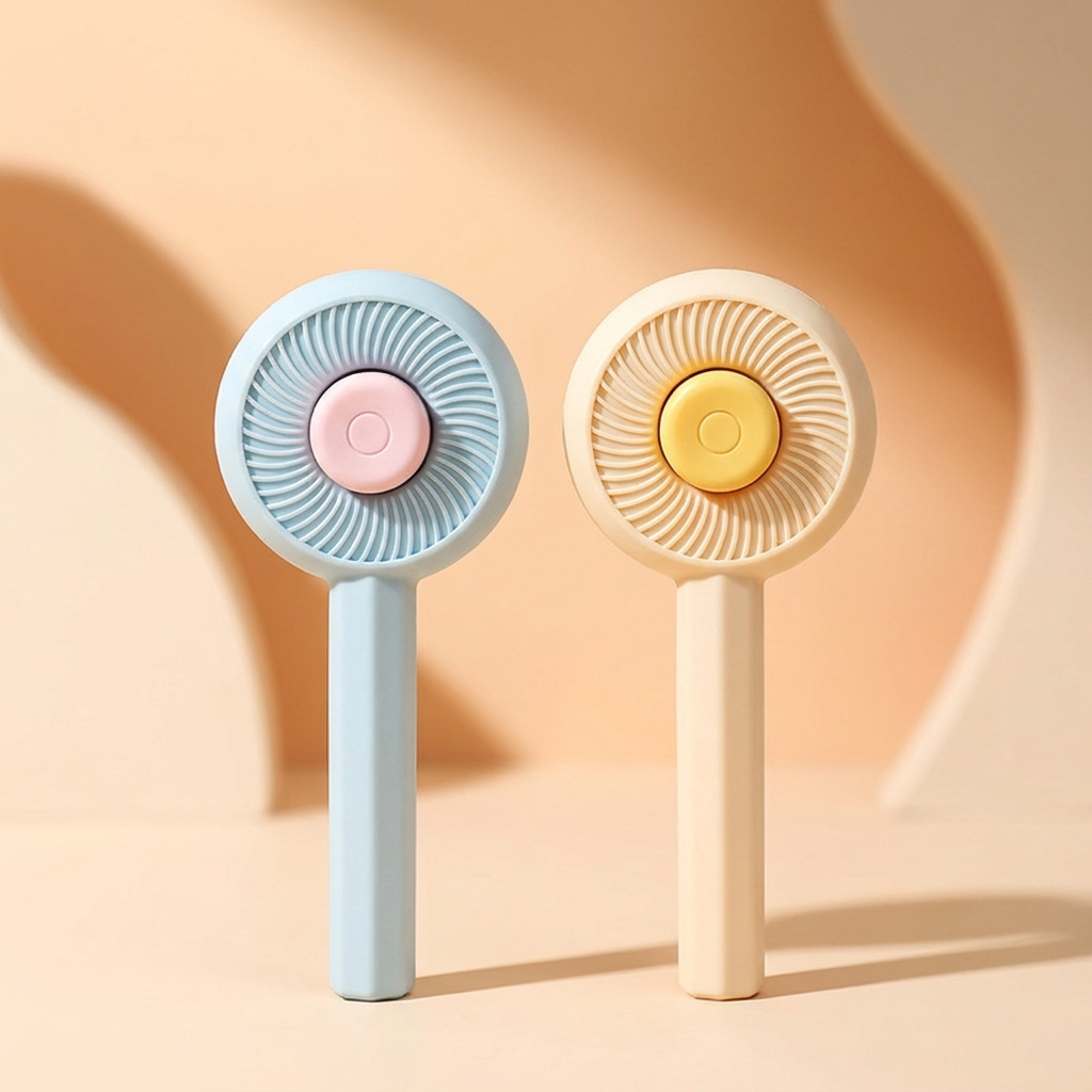 One-Press Self-Cleaning Grooming Comb