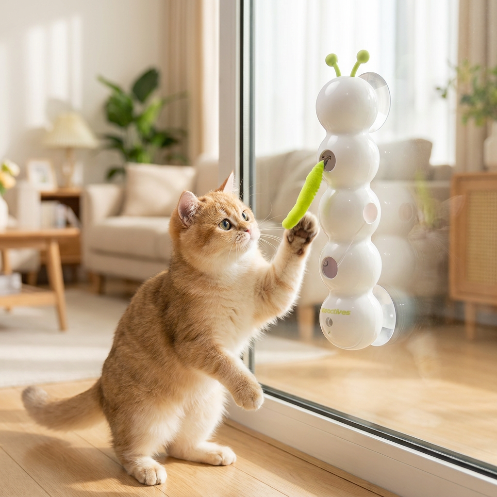 Peek-a-Bug Auto Caterpillar Cat Toy